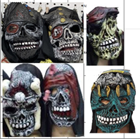 מסכה שודדי ים גולגולות לאטקס בשקית PVC עם כארד / 6 יחידות במארז