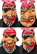 מסכה שודדי ים הקריביים לאטקס בשקית PVC עם כארד / 6 יחידות במארז