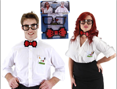 סט חנון משקפיים ופפיון פיקסל על כארד/ 6 יחידות במארז