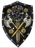מגן לוחמי הכס גולגולות מפואר מחומר PU גודל 50*43