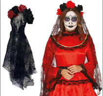 קשת פרחים עם הינומה שחורה על כארד/ 6 יחידות במארז