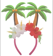 קשת דקלים עם פרחים הוואי על כארד/ 6 יחידות במארז