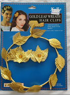 כתר עלים וזוג סיכות עלים לשיער ליווני על כארד/ 6 יחידות במארז