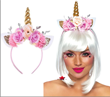 קשת חד קרן מפואר עם פרחים על כארד/ 6 יחידות במארז