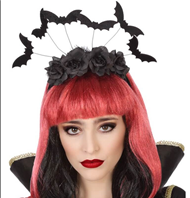 קשת עטלפים עם פרחים שחורים על כארד/ 6 יחידות במארז