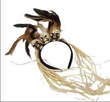 קשת גולגולות עם נוצות למכשפה בשקית PVC עם כארד / 6 יחידות במארז