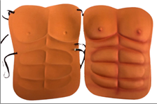 תחפושת גוף שרירי על כארד/ 6 יחידות במארז