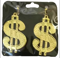 עגילי דולר גדולים לראפר על כארד/ 6 יחידות במארז