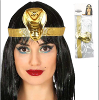 סרט ראש נחש זהב לקלאופטרה בשקית PVC עם כארד / 12 יחידות במארז