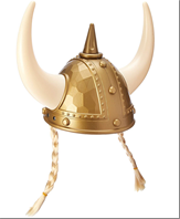 כובע ויקינג עם צמות /6 יחידות במארז