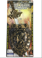 חרב אביר ומגן דרקון על כארד/ 3 יחידות במארז