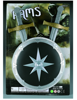 סט לוחם כולל 2 חרבות ומגן כוכב על כארד/ 3 יחידות במארז