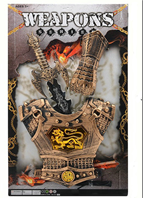 סט אביר כולל חרב שלד, כפפה ושריון על כארד/ 3 יחידות במארז