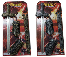 סט אביר כולל חרב ו 2 מגיני ידיים על כארד/ 6 יחידות במארז