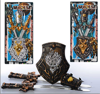 סט אביר כולל 2 חרבות, מגן ידיים ומגן גוף על כארד/ 6 יחידות במארז