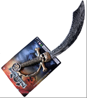 חרב פיראט מעוגלת גולגולת גודל 47 ס"מ על כארד/ 6 יחידות במארז