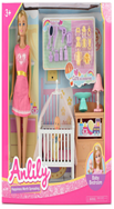 בובת ANLILY חדר שינה כולל בובה תינוק לול ואביזרים בקופסא 35 ס"מ