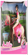 בובת ANLILY רוכבת סוסים כולל בובה סוס ואביזרים בקופסא 36 ס"מ