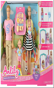 בובת ANLILY משפחה בגן שעשועים כולל אבא אמא ילדה נדנדה ואביזרים בקופסא 40 ס"מ
