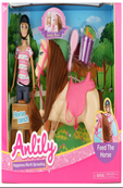 בובת ANLILY רוכבת סוסים כולל סוס ואביזרים בקופסא 42 ס"מ