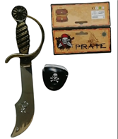 סט פיראט שודד ים ילדים כולל חרב ורטיעה לעין בשקית PVC עם כארד/ 6 יחידות במארז