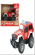ג'יפ כבאות והצלה כולל צלילים ואורות גודל 22 ס"מ כולל סוללות בקופסא 28 ס"מ
