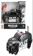 מכונית משטרה שחור כולל צלילים ואורות גודל 24 ס"מ כולל סוללות בקופסא 30 ס"מ