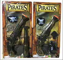 ערכת שודד ים פיראט כולל רובה משקפת ורטיעה לעין בבליסטר/ 6 יחידות במארז