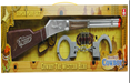 רובה בוקרים שריף ואקדח כולל רטט ומוזיקה כולל אזיקים בקופסא