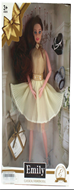 בובת אופנה EMILY עם שמלה מפוארת ביז' תכשיטים ותיק בקופסא 30 ס"מ