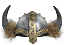 קסדת לוחם ויקינג מפוארת מחומר גומי רך על כארד תלייה / 2 יחידות במארז