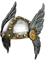 קסדת לוחם כנפיים עם מפוארת מחומר גומי רך על כארד תלייה / 2 יחידות במארז