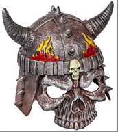 קסדת לוחם שלד מפוארת מחומר גומי רך על כארד תלייה / 2 יחידות במארז