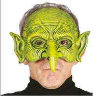 מסכת מכשפה טרול מפוארת מחומר גומי רך על כארד תלייה / 2 יחידות במארז