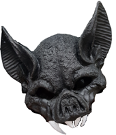 מסכה עטלף שחור מחומר גומי רך על כארד תלייה / 2 יחידות במארז