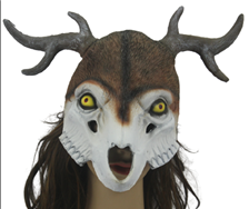 מסכה במבי שלד מחומר גומי רך על כארד תלייה / 2 יחידות במארז