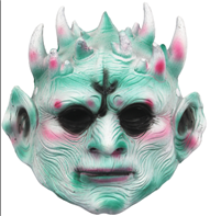 מסכה טרול מפחיד מחומר גומי רך על כארד תלייה / 2 יחידות במארז
