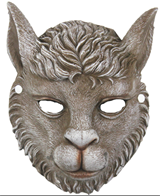 מסכה אריה גומי רך על כארד תלייה / 2 יחידות במארז