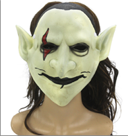 מסכה טרול מכשף מחומר גומי רך על כארד תלייה / 2 יחידות במארז