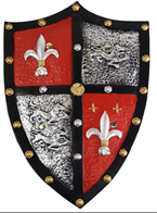 מגן לוחם צלבני 52 ס"מ מחומר גומי רך על כארד תלייה / 2 יחידות במארז