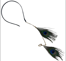 קשת נוצות טווס על כארד/ 6 יחידות במארז