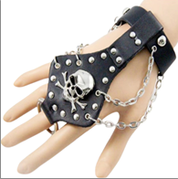 צמיד כפפה גולגולת לפאנקיסט/ 6 יחידות במארז