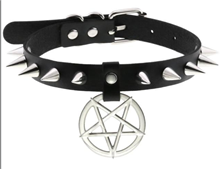 קולר ניטים עם תליון כוכב לפאנקיסט/ 6 יחידות במארז