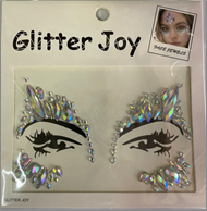 מדבקות אבנים לפנים על כארד/ 12 יחידות במארז