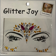 מדבקות אבנים לפנים על כארד/ 12 יחידות במארז