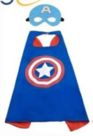 גלימה ומסכה גיבור על אמריקה אורך 65 ס"מ בשקית PVC עם כארד / 6 יחידות במארז