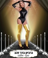 גרביון ברך מטאלי זהב בשקית PVC עם כארד/ 6 יחידות במארז