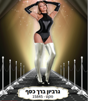 גרביון ברך מטאלי כסף בשקית PVC עם כארד/ 6 יחידות במארז