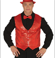 ווסט קוסם פאייטים אדום בשקית PVC עם כארד/ 6 יחידות במארז