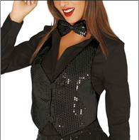 ווסט קוסם נשים פאייטים שחור בשקית PVC עם כארד/ 6 יחידות במארז